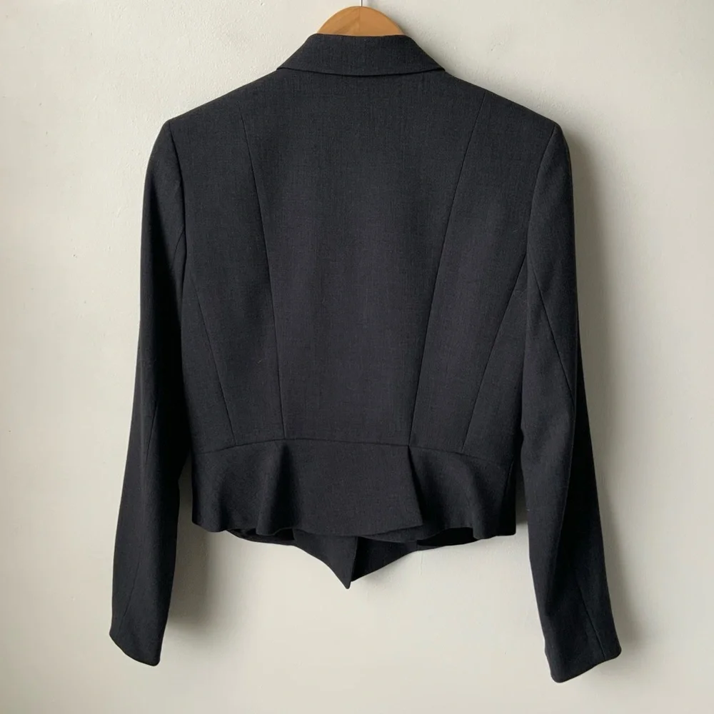TAHARI Blazer Cropped Office Corpcore Minimalist Gray Size 12 Minimalist